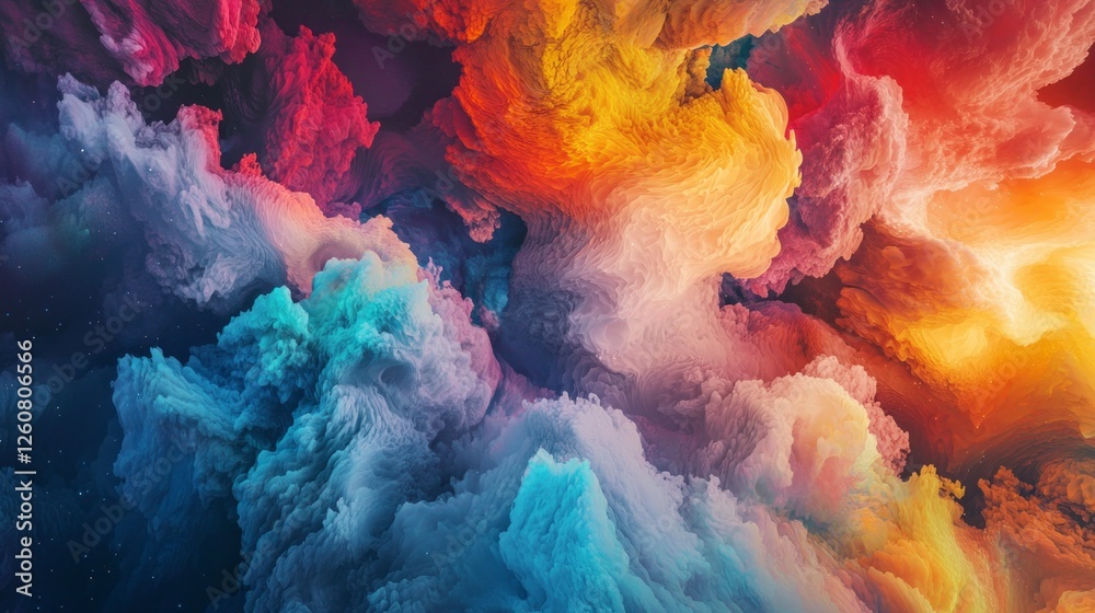 Poster Swirling patterns of brilliant colors manifest in a breathtaking abstract formation that captivates the senses