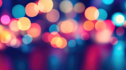 Fototapeta premium Colorful bokeh lights background. Blurred circle shapes. Multicolored blurry lights bokeh defocused abstract background for events.