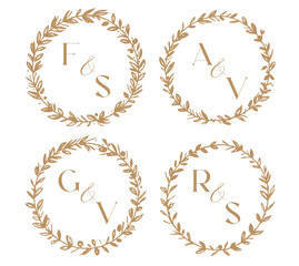 Gold laurel wreaths, Laurel wreath set, laurel wreath collection