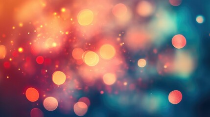 Fototapeta premium Colorful bokeh lights background. Blurred circle shapes. Multicolored blurry lights bokeh defocused abstract background for events.