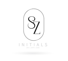 SZ Typography Initial Letter Brand Logo, SZ brand logo, SZ monogram Wedding logo, abstract logo design