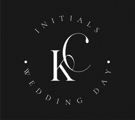 KC Typography Initial Letter Brand Logo, KC brand logo, KC monogram Wedding logo, abstract logo design