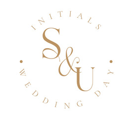 SU Typography Initial Letter Brand Logo, SU brand logo, SU monogram Wedding logo, abstract logo design
