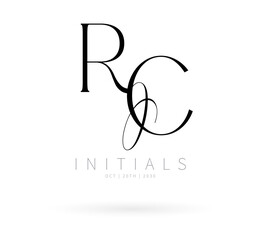 RC Monogram logo, Minimalist Typographic Line Monogram Logo, RC Wedding monogram logo, RC Typography Initial Letter Brand Logo	