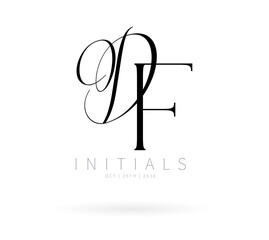 DF Typography Initial Letter Brand Logo, DF brand logo, DF monogram Wedding logo, abstract logo design