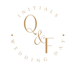 QF Typography Initial Letter Brand Logo, QF brand logo, QF monogram Wedding logo, abstract logo design