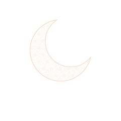 Ramadan gold Crescent Moon with oriental arabic pattern and Stars. svg illustration
