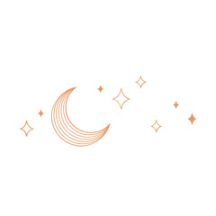 Ramadan gold icon with Crescent Moon, Stars Illustration