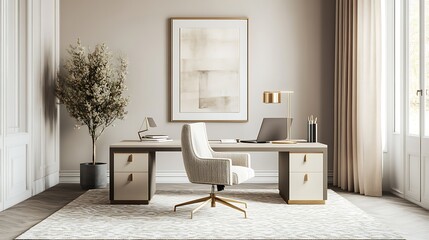 Elegant Home Office Workspace Design Featuring Modern Furniture