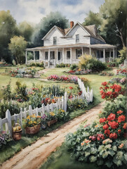 Digital oil painting , impressionism, watercolor, beautiful artistic image for wallpaper, art print, background design
