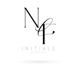 NF Typography Initial Letter Brand Logo, NF brand logo, NF monogram Wedding logo, abstract logo design	