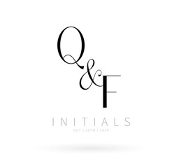 QF Typography Initial Letter Brand Logo, QF brand logo, QF monogram Wedding logo, abstract logo design