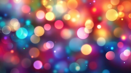 Fototapeta premium Colorful bokeh lights background. Blurred circle shapes. Multicolored blurry lights bokeh defocused abstract background for events.