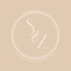 SZ Typography Initial Letter Brand Logo, SZ brand logo, SZ monogram Wedding logo, abstract logo design