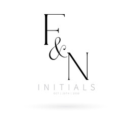 FN Typography Initial Letter Brand Logo, FN brand logo, FN monogram Wedding logo, abstract logo design