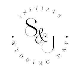 SJ Typography Initial Letter Brand Logo, SJ brand logo, SJ monogram Wedding logo, abstract logo design