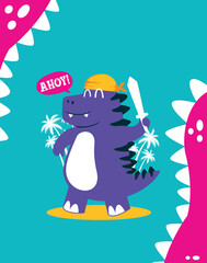 A delightful dinosaur with captivating colors designed for kids