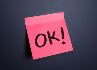 Sticky note with OK message