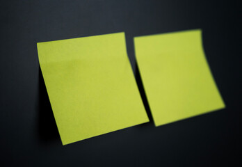 Yellow sticky notes, shallow depth of field