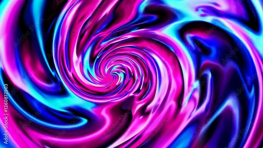 Poster colorful abstract vortex in neon pink and blue, swirling dynamic pattern. vibrant digital art concep