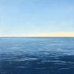 Obraz premium Serene sandy ocean beach with relaxing blue waves under picturesque sky