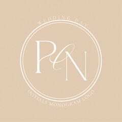 PN brand logo, PN letter logo, PN Typography Initial Letter Brand Logo, Minimalist Wedding Monogram Logo