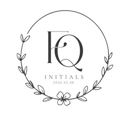 FQ Monogram logo, Minimalist Typographic Line Monogram Logo, FQ Wedding monogram logo, FQ Typography Initial Letter Brand Logo	