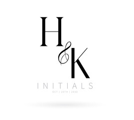 HK brand logo, HK letter logo, HK Typography Initial Letter Brand Logo, Minimalist Wedding Monogram Logo
