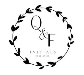 QF Typography Initial Letter Brand Logo, QF brand logo, QF monogram Wedding logo, abstract logo design	