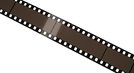 Obraz premium Curved Blank Film Strip Frame with Light Reflection PNG