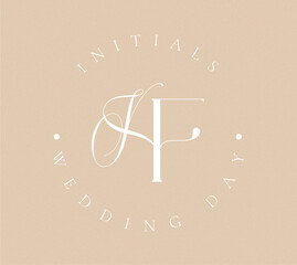KF Monogram logo, Minimalist Typographic Line Monogram Logo, KF Wedding monogram logo, KF Typography Initial Letter Brand Logo	
