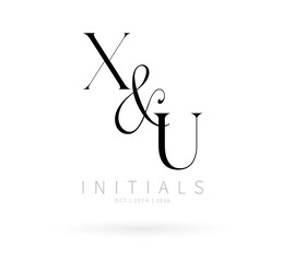 XU Monogram logo, Minimalist Typographic Line Monogram Logo, XU Wedding monogram logo, XU Typography Initial Letter Brand Logo	