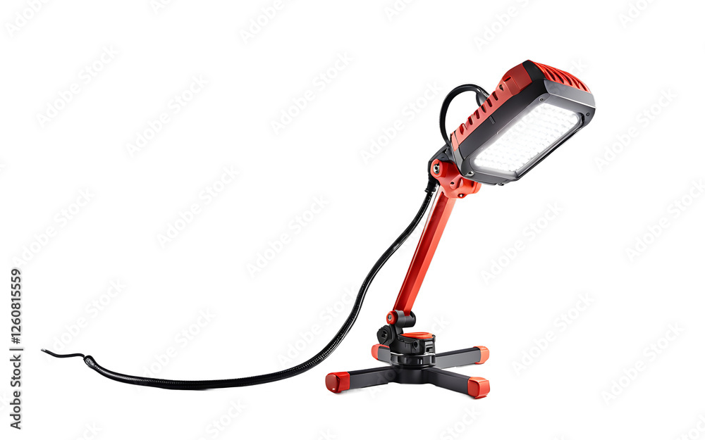 Aufkleber A bright LED work light with a flexible stand, isolated on a empty plain background