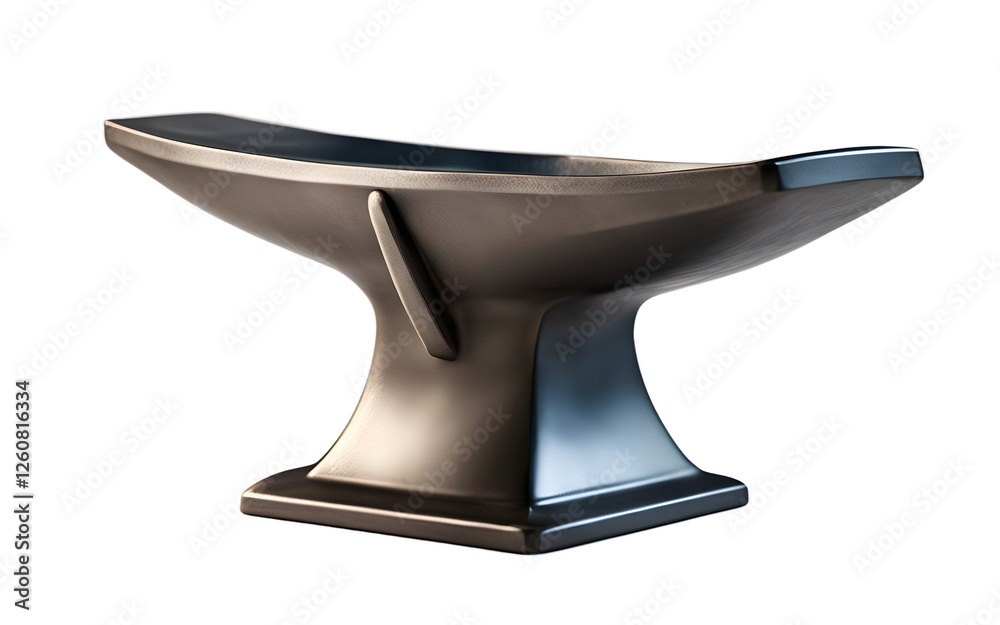 Poster a metal anvil with a smooth surface and horn, isolated on a empty plain background