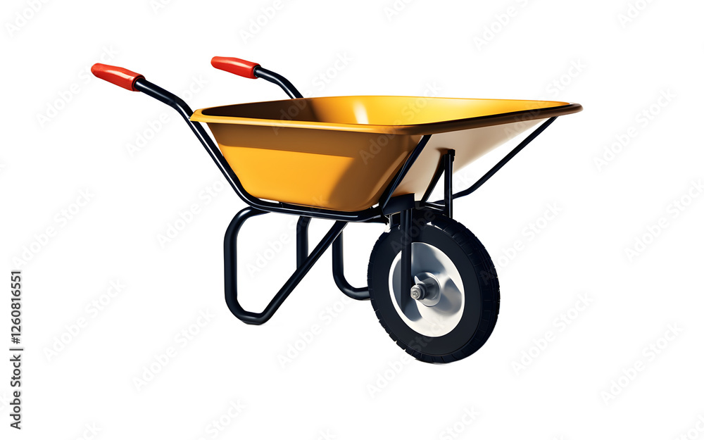 Aufkleber a rugged construction site wheelbarrow, isolated on a empty plain background