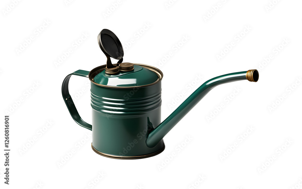 Aufkleber a small oil can with a long spout, isolated on a empty plain background