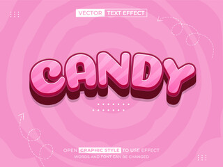 candy editable text, font effect, 3d text for title