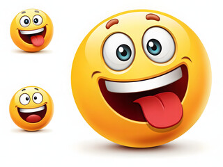 Fototapeta premium set of funny emoji smileys 