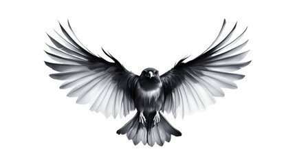 Fototapeta premium Falcon with outstretched wings on transparent background
