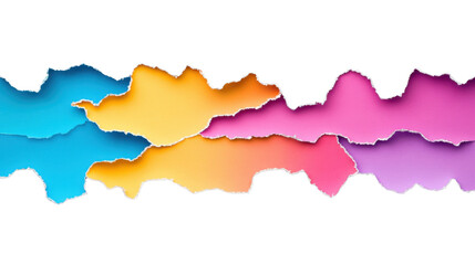 Obraz premium Colorful ripped paper strips creating a transparent background design