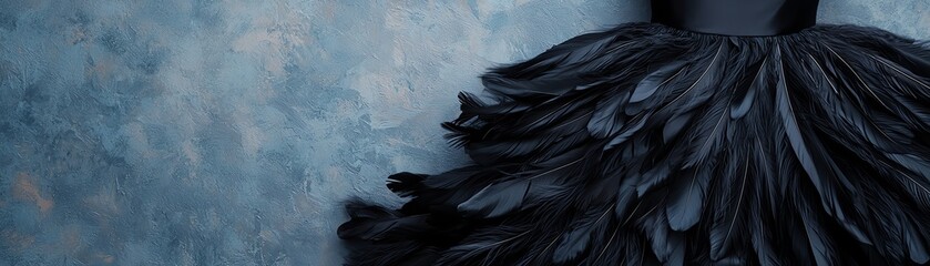 Elegant black dress with textured details.