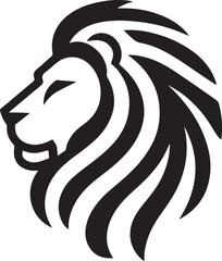 Fototapeta premium Lion head silhouette vector art illustration 