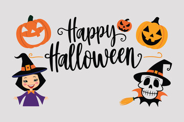 Haunted Halloween Typography Design with Trick-or-Treat Message
