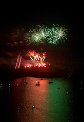 fireworks display for Volcanoes festival in Santorini