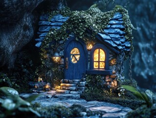 Fairy house at night