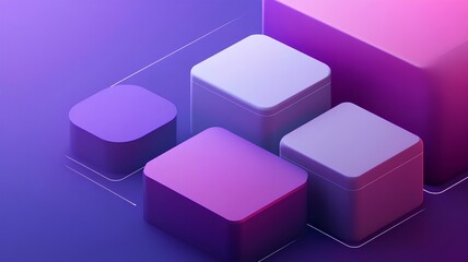 Obraz premium abstract pink and purple 3d cubes background