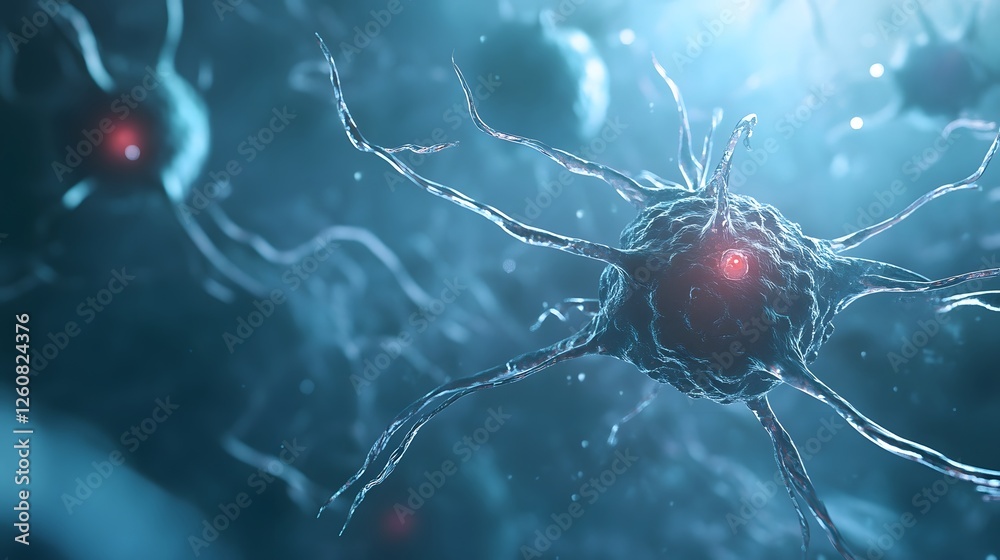 Leinwandbilder detailed microscopic view of an intricate neural network depicting the complex biological signaling 