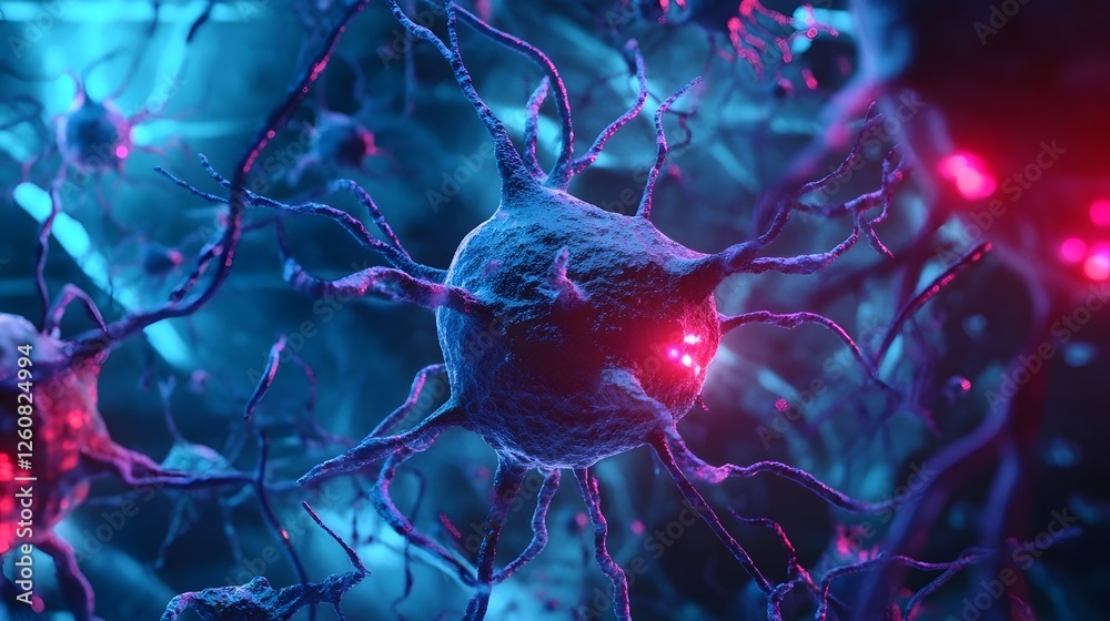 Aufkleber Detailed of an intricate neural network showcasing the complex synaptic connectivity and electrical impulse propagation within the brain s biological structures