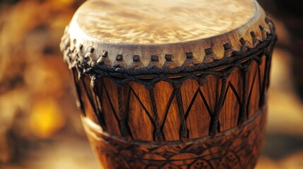 Wooden Drum Close Up