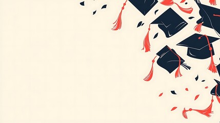 Fototapeta na wymiar Graduation Caps and Tassels Celebrate Achievement
